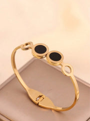 Triple Black Enamel Bangle – 18K Gold-Plated Stainless Steel