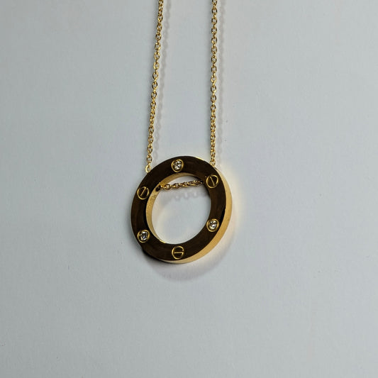 Cartier Love Pendant – Classic Circle Charm Necklace (18K Gold Plated)