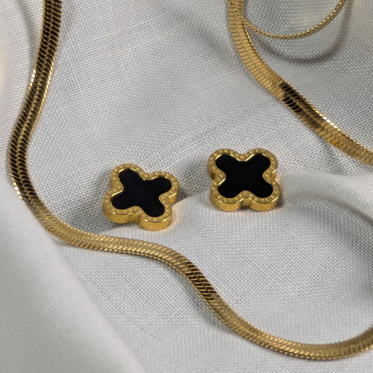 Black Clover Gold Luxe Set – 4-Piece Enamel Jewelry Set