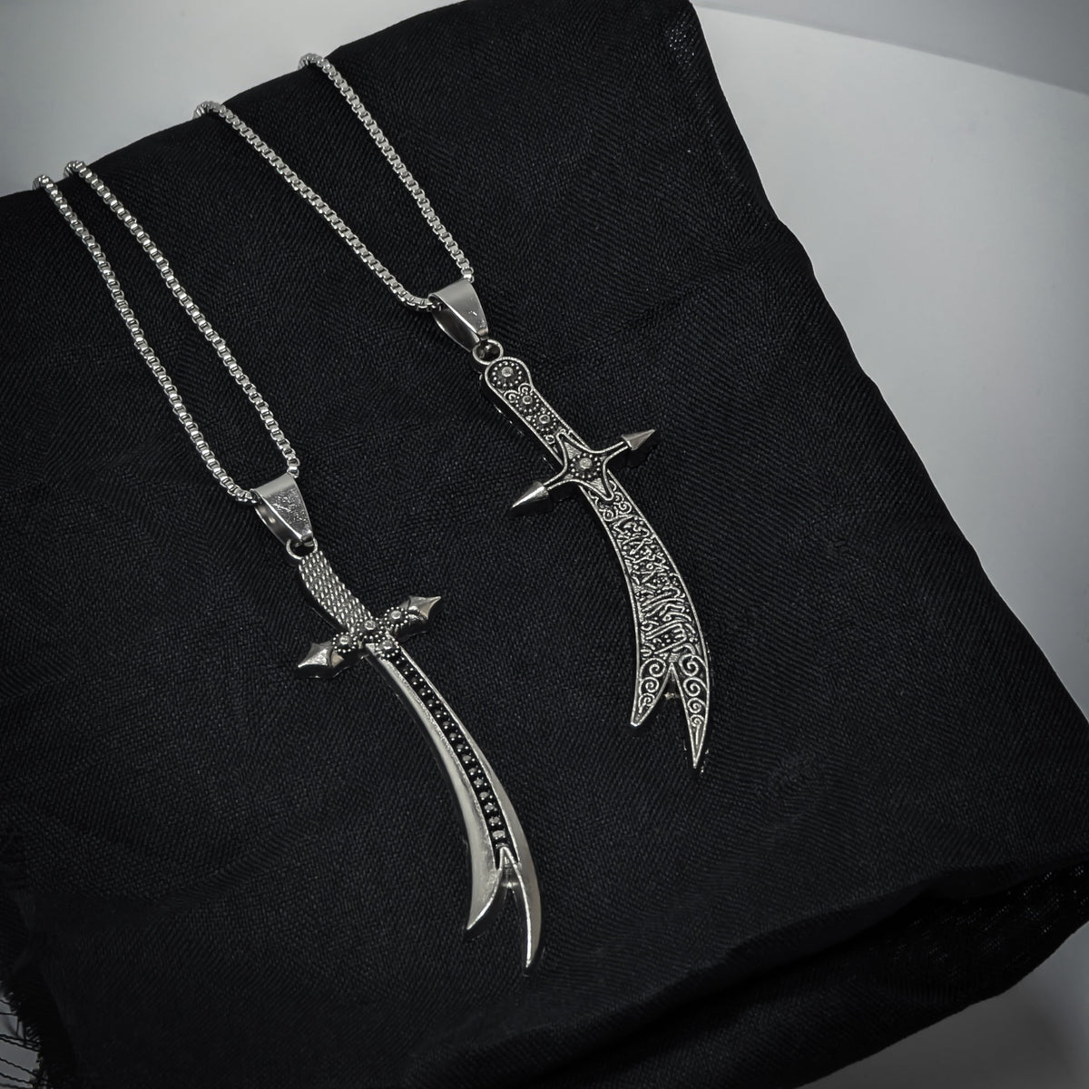 Pack of 2  Zulfiqar Sword Pendant Necklace