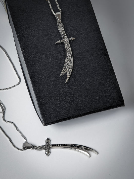 Pack of 2  Zulfiqar Sword Pendant Necklace