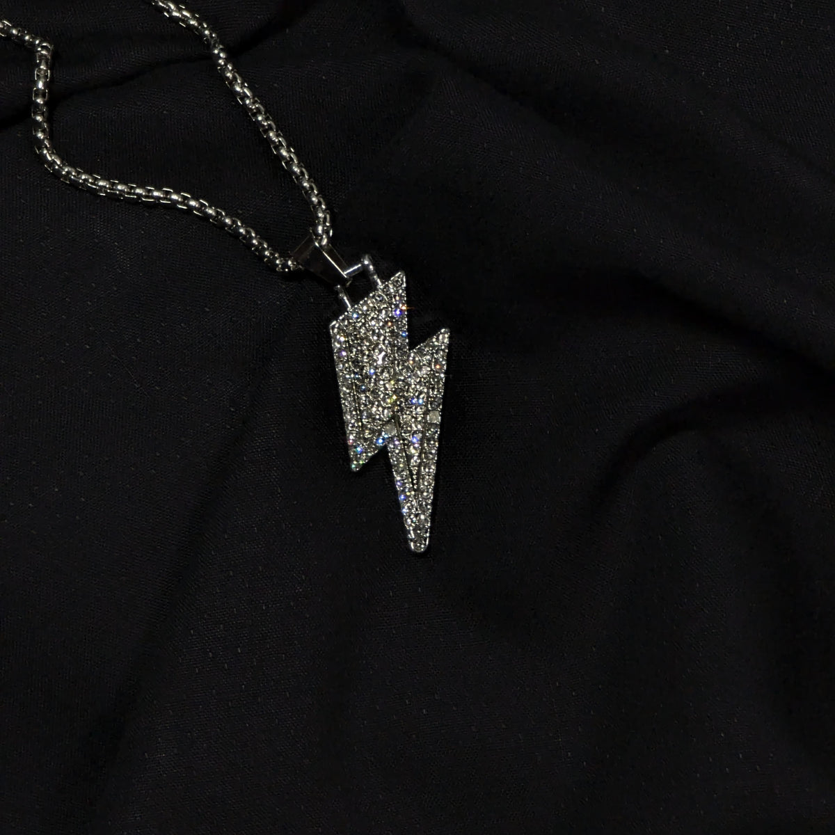 Lightning Bolt Necklace – 925 Sterling Silver Flash Pendant with CZ Diamonds