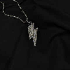Lightning Bolt Necklace – 925 Sterling Silver Flash Pendant with CZ Diamonds