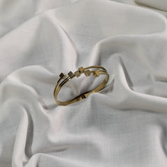 Geometric Cube Bangle – 18K Gold Plated Minimalist Bracelet