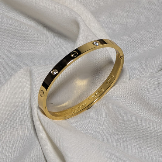 Cartier-Inspired Love Bangle – 18K Gold Plated Bracelet