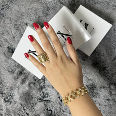 DoRukh – 2-in-1 Gold Plated Ring & Bracelet with Premium Packaging