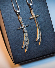 Pack of 2  Zulfiqar Sword Pendant Necklace